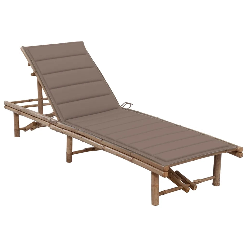 Lettino Prendisole da Giardino con Cuscino in BambÃ¹ cod mxl 23520
