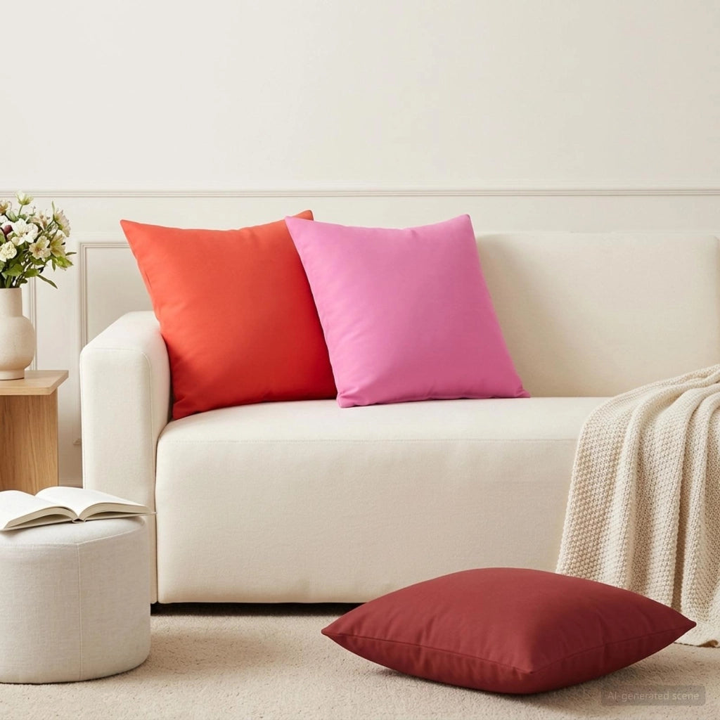 Federa 6 pcs HEERLEN Rosa 45 x 45 cm Poliestere 910529