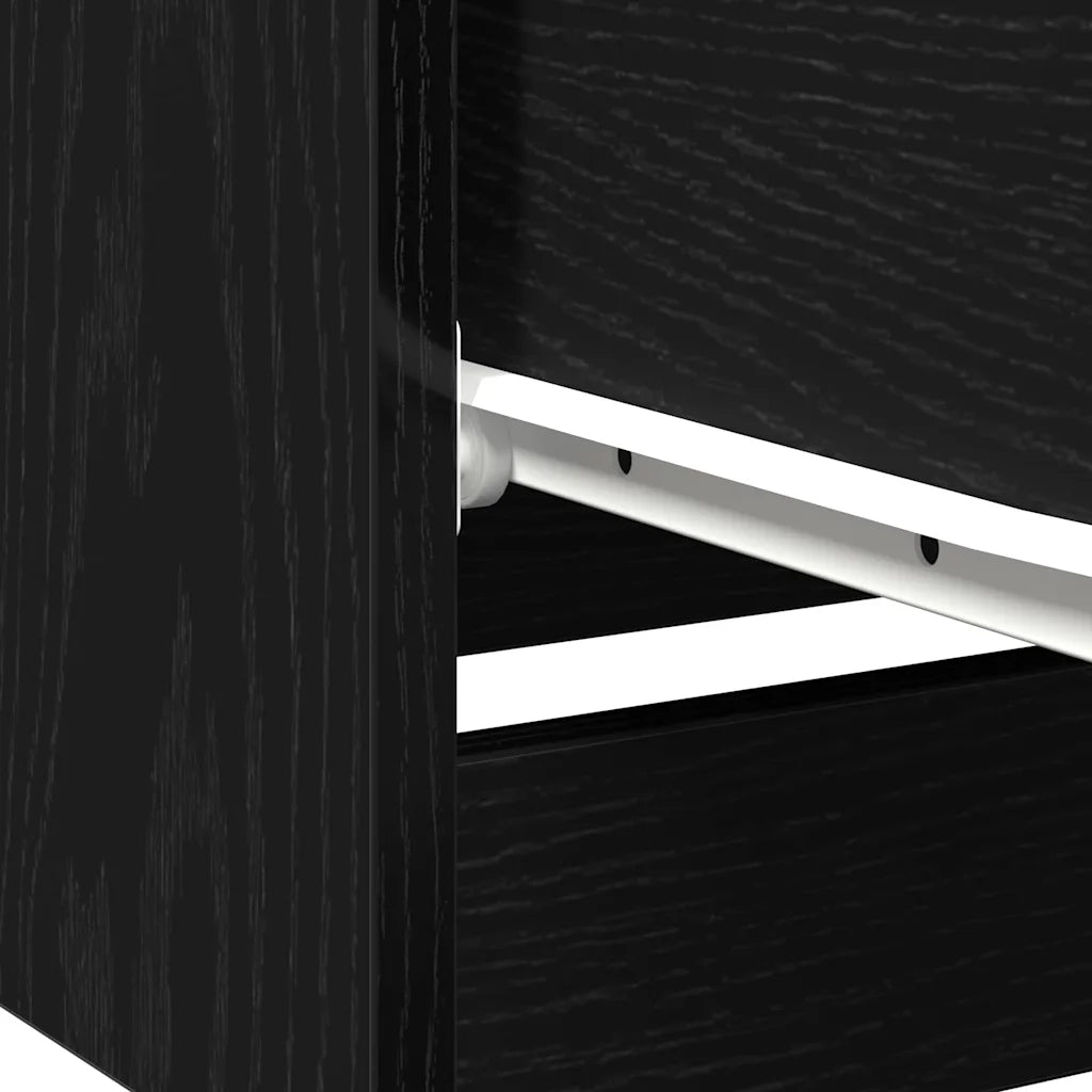 Comodino | Armadio da Notte | Mobiletto da notte Rovere Nero 40 x 65 x 65 cm Legno multistrato