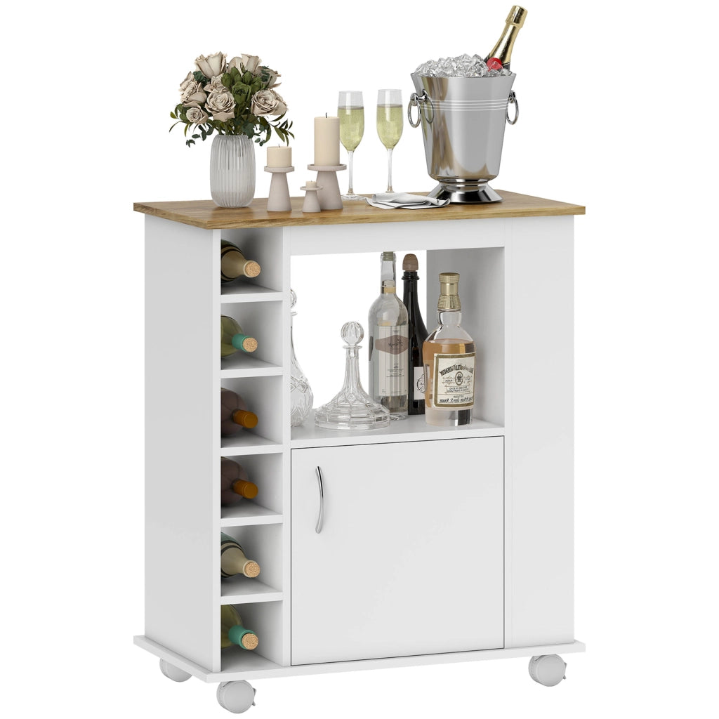 Carrello da Cucina con Armadietto e Ripiani Regolabili ¨C Minimal ¨C 75x39.5x88 cm Bianco