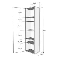 Mobile Alto Soggiorno 60x210,3x39,5 cm 1 Anta Bianco Frassino