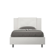 Letto imbottito 1 piazza e mezza 120x200 cm Appia - Bianco,Similpelle,Con rete