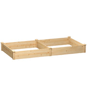 Orto in Cassetta 235x121x26 cm con Divisorio Centrale e Fondo Aperto in Legno di Abete