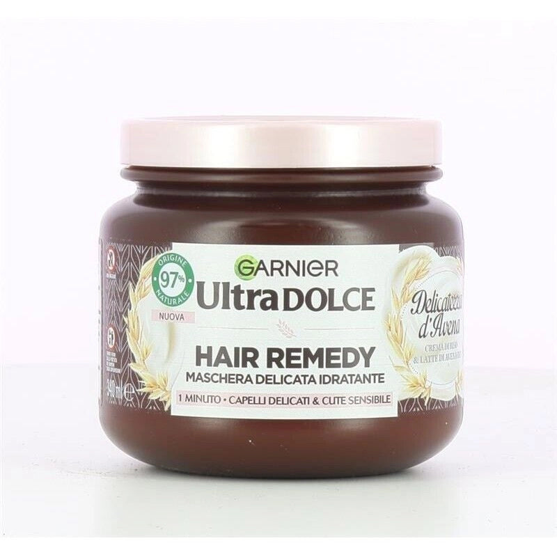 GARNIER ULTRA DOLCE MASCHERA IDRATANTE PER CAPELLI DELICATI E CUTE SENSIBILE CON CREMA DI RISO E LATTE DI AVENA 340 ML