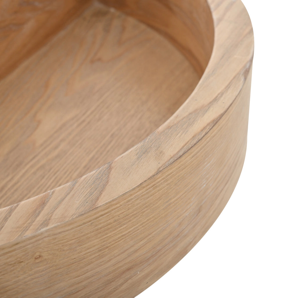 Tavolino da caffè 60 x 60 x 35;1 cm girevole 360° con vano contenitore in MDF bianco e naturale
