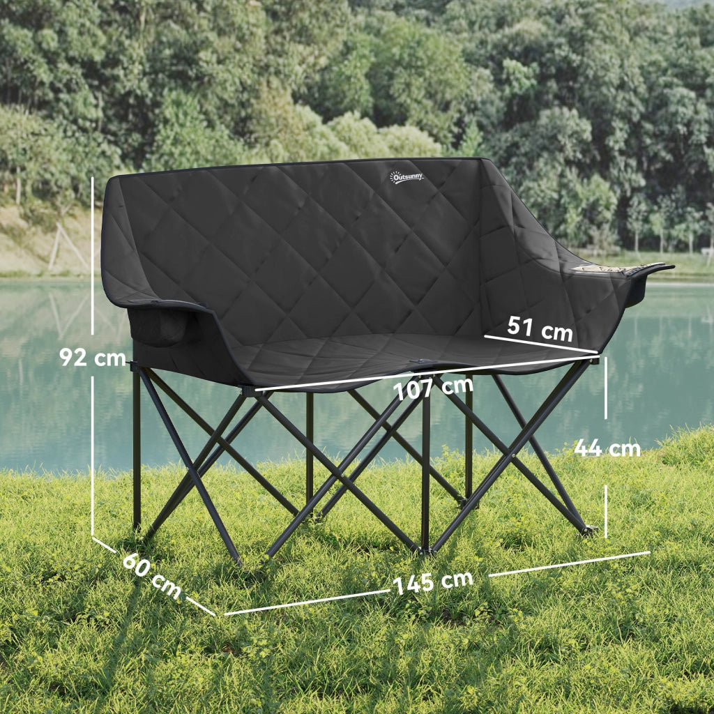 Sedia pieghevole da esterno con borsa ¨C zephmum ¨C nero 60x92x145 cm