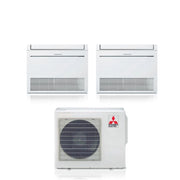 Climatizzatore Condizionatore Mitsubishi Electric Pavimento Dual Split Inverter serie MFZ-KT 12+12 con MXZ-2F53VF R-32 Wi-Fi Optional con Telecomando Incluso 12000+12000