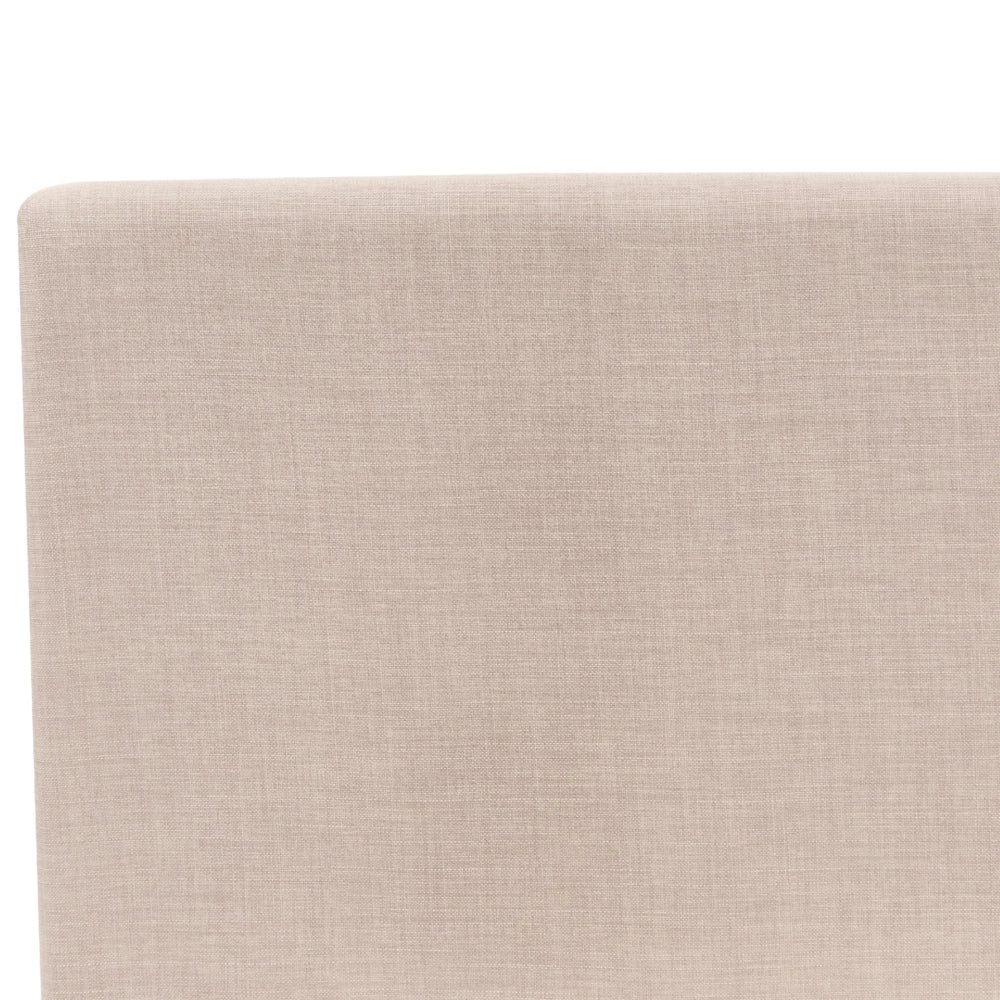 Letto matrimoniale in tessuto beige con rete a doghe 140 x 200 cm stile contemporaneo