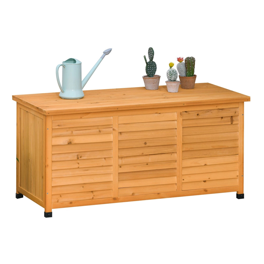 Cassa da giardino ¨C zephmum ¨C Massello 127x56x60 cm Giallo