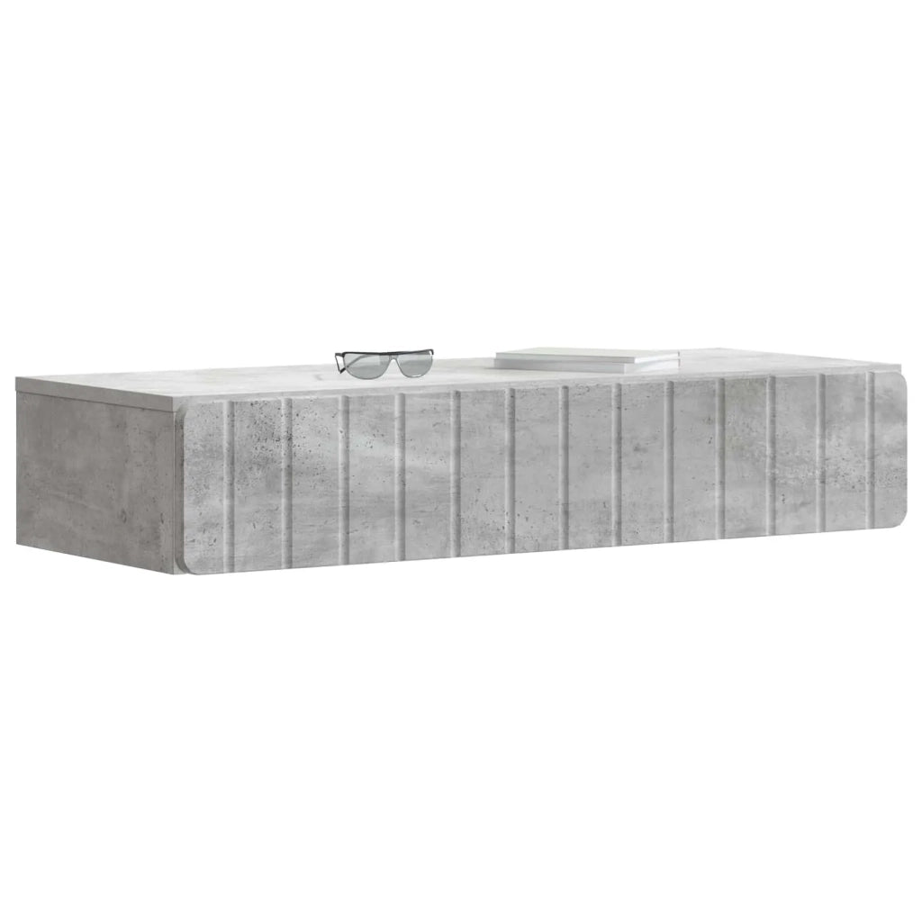 Tavolino da Parete Laterale Grigio Cemento 87,5 x 34,5 x 17 cm 898328