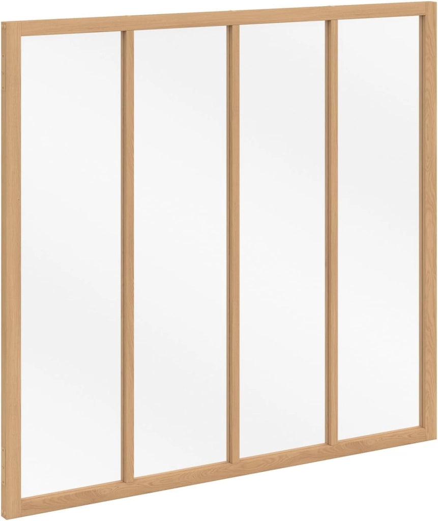 IDMarket - Legno e Vetro temperato Tetto in Vetro da Studio a 4 lastre L. 116 x H. 108 cm
