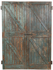 Biscottini Porta portone in legno massello e ferro da interno o da esterno vecchia e antica medievale scorrevole
