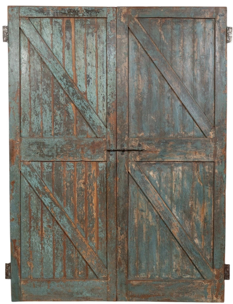 Biscottini Porta portone in legno massello e ferro da interno o da esterno vecchia e antica medievale scorrevole