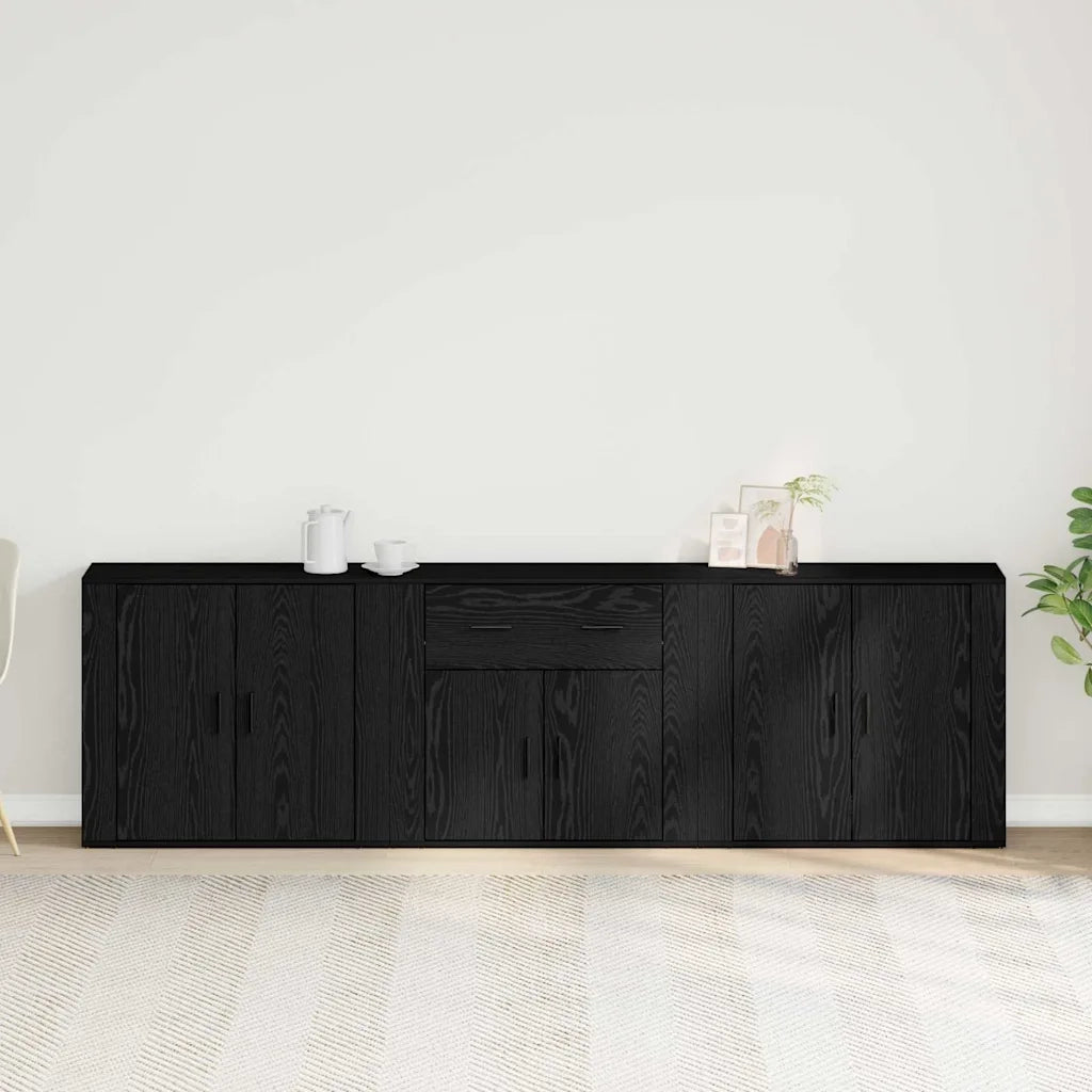 Credenza Rovere Nero 240 x 33 x 70 cm Legno multistrato 3333084