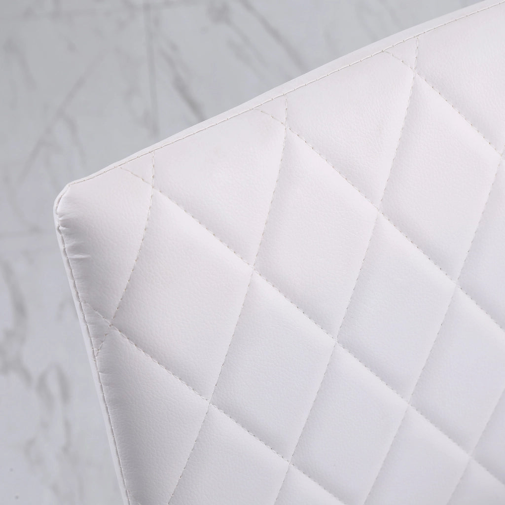Set 4 Sedie Imbottite per Sala da Pranzo con Rivestimento in Similpelle, 41x50x91cm - Bianco
