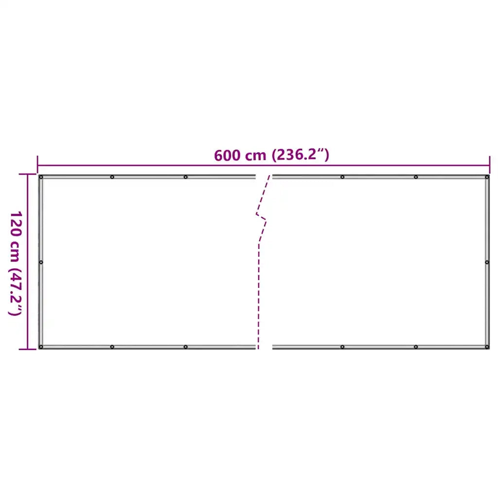 Paravento da Balcone Antracite 600x120 cm in PVC 4005487