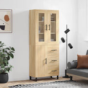 Credenza-Buffet-Armadio da cucina Rovere Sonoma 69,5x34x180 cm in Legno Multistrato 814337