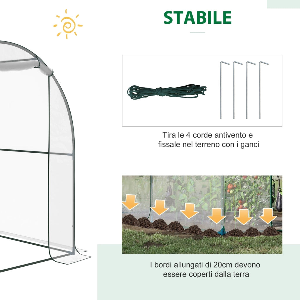Serra da Giardino per Piante a Tunnel in PVC 250x200x200 cm