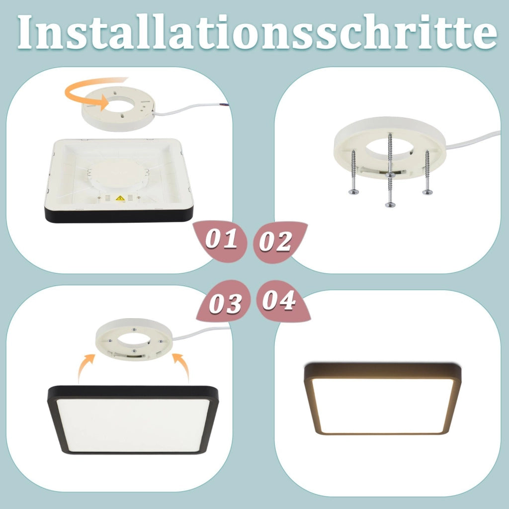 ZMH Lampada da soffitto LED piatta 23cm 18W IP20 bianco neutro per cucina camera letto corridoio