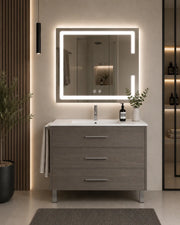 Mobile bagno con lavabo ORIGENBATH RIBERA senza specchio 100x45 cm rovere smoky
