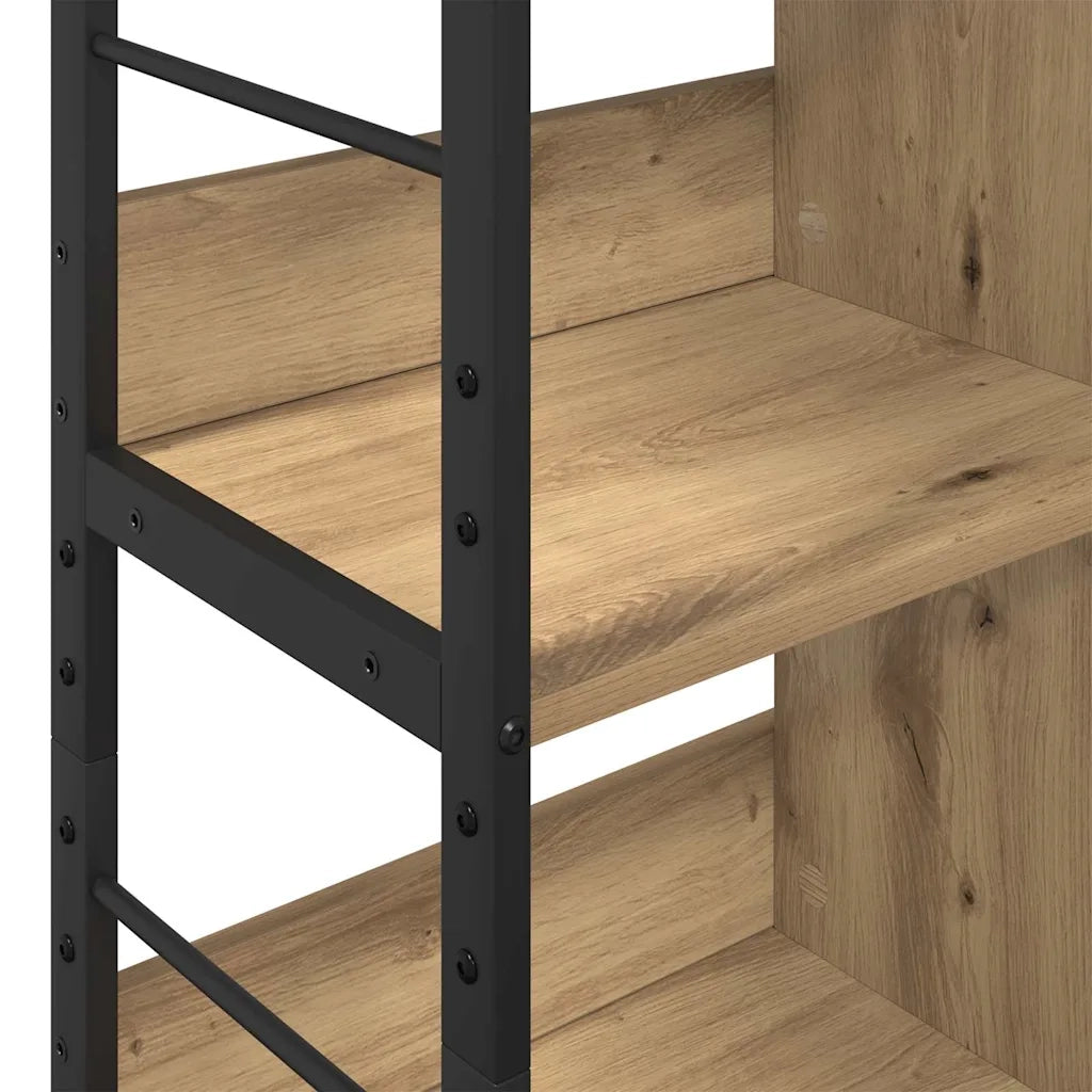 Libreria-Scaffale per Libri-Mobile di Stoccaggio Rovere artigianale 82 x 32 x 112 cm Legno multistrato