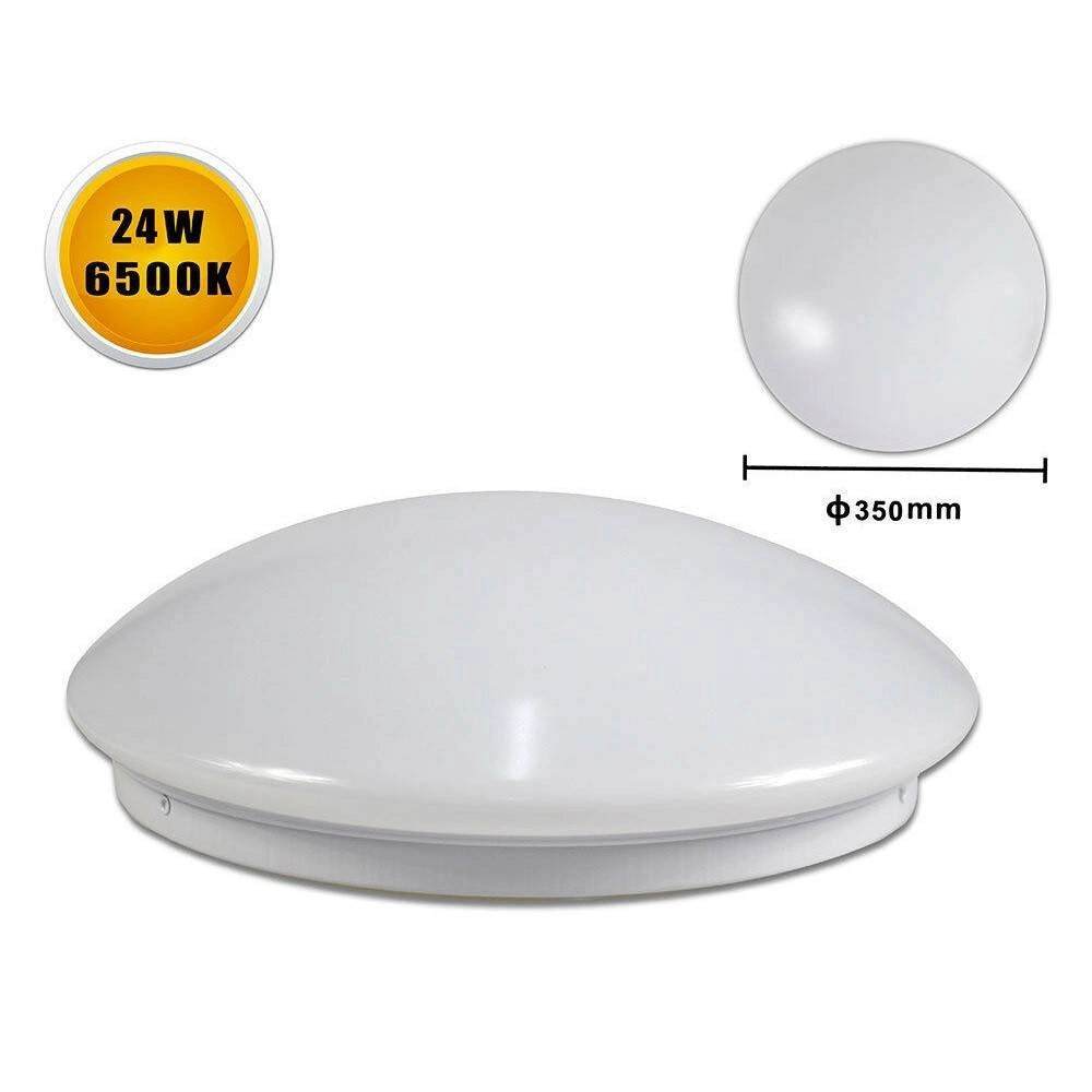 Trade Shop - Plafoniera Bianca Da Soffitto 24 Watt 48 Led Large Luce 3000k 4000k 6500k C-0 -