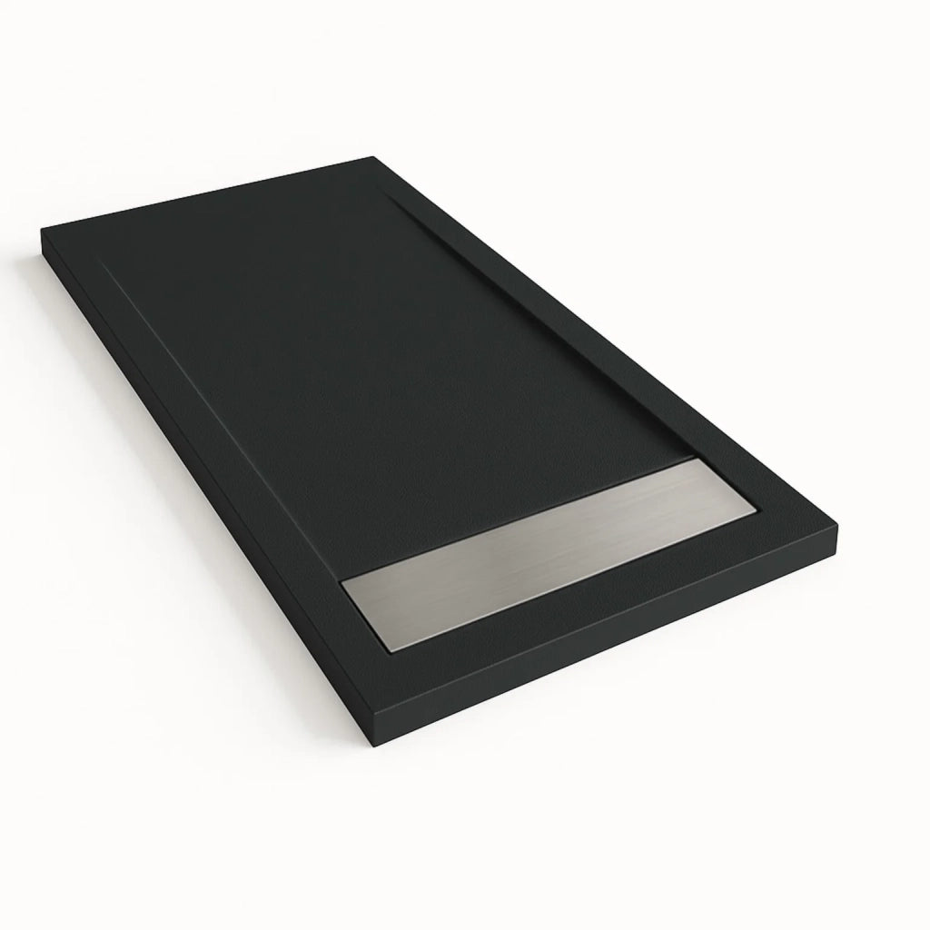 Piatto doccia Bidai con bordo 80X200 cm colore Nero RAL 9005 griglia in Acciaio