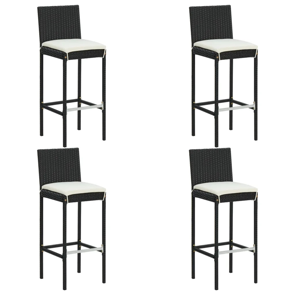 Set da Bar da Giardino 5 pz con Cuscini Nero cod mxl 43025