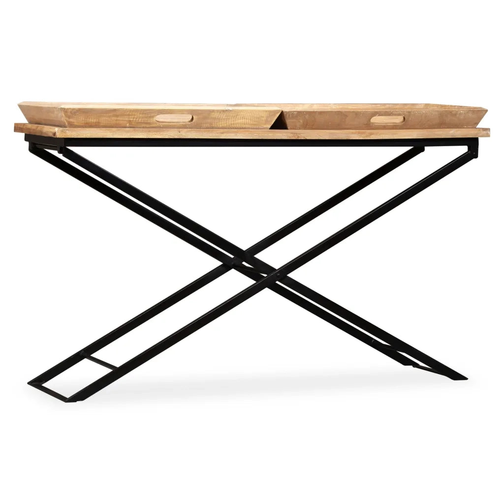 Tavolino Consolle in Legno Massello di Mango 130x40x80 cm 244897