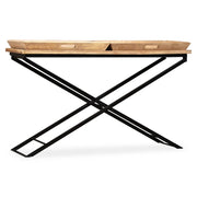 Tavolino Consolle in Legno Massello di Mango 130x40x80 cm 244897