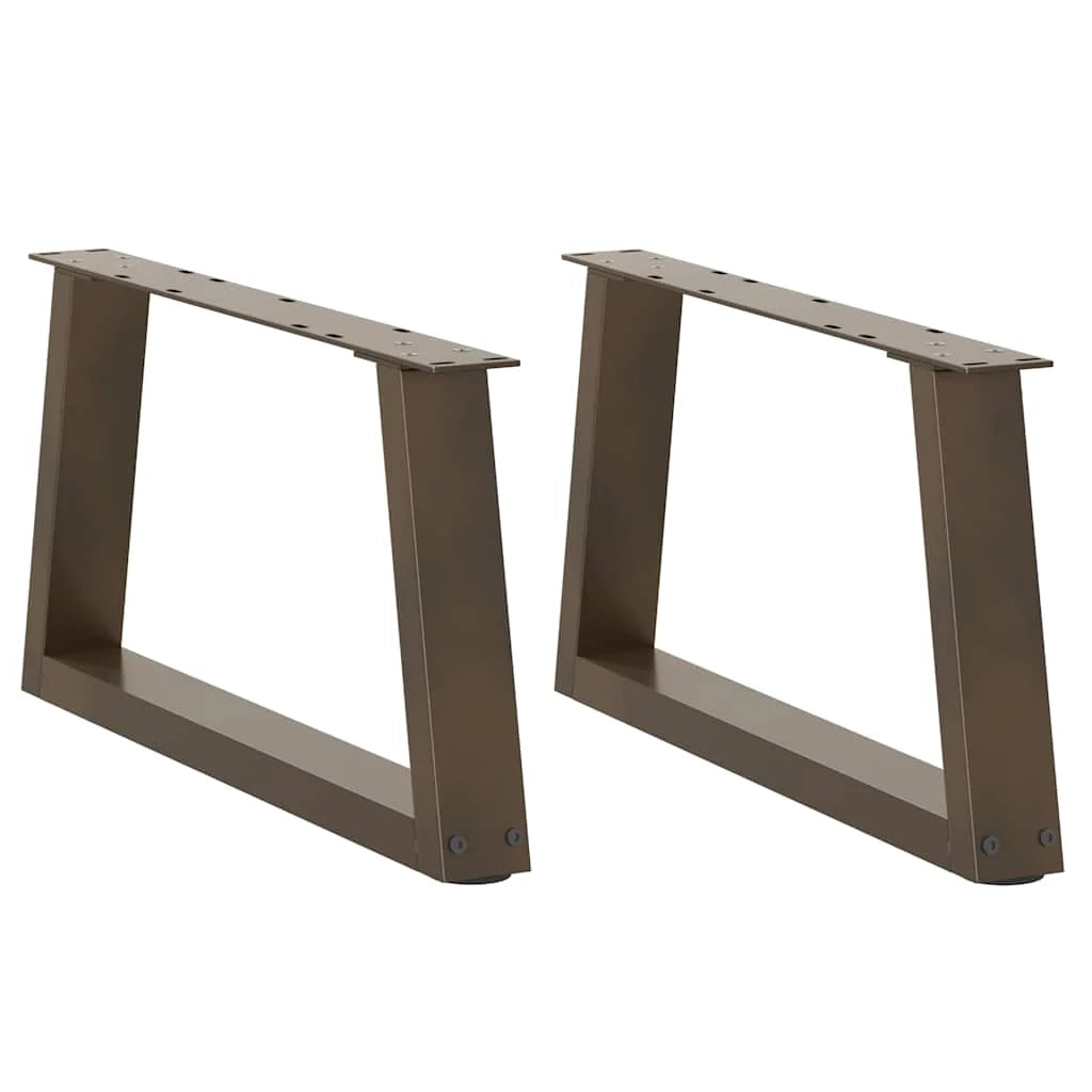 Set di 2 gambe per tavolino a forma di V 50 x 30 cm funzionali ed esteticamente gradevoli design moderno in acciaio naturale 02_0056827