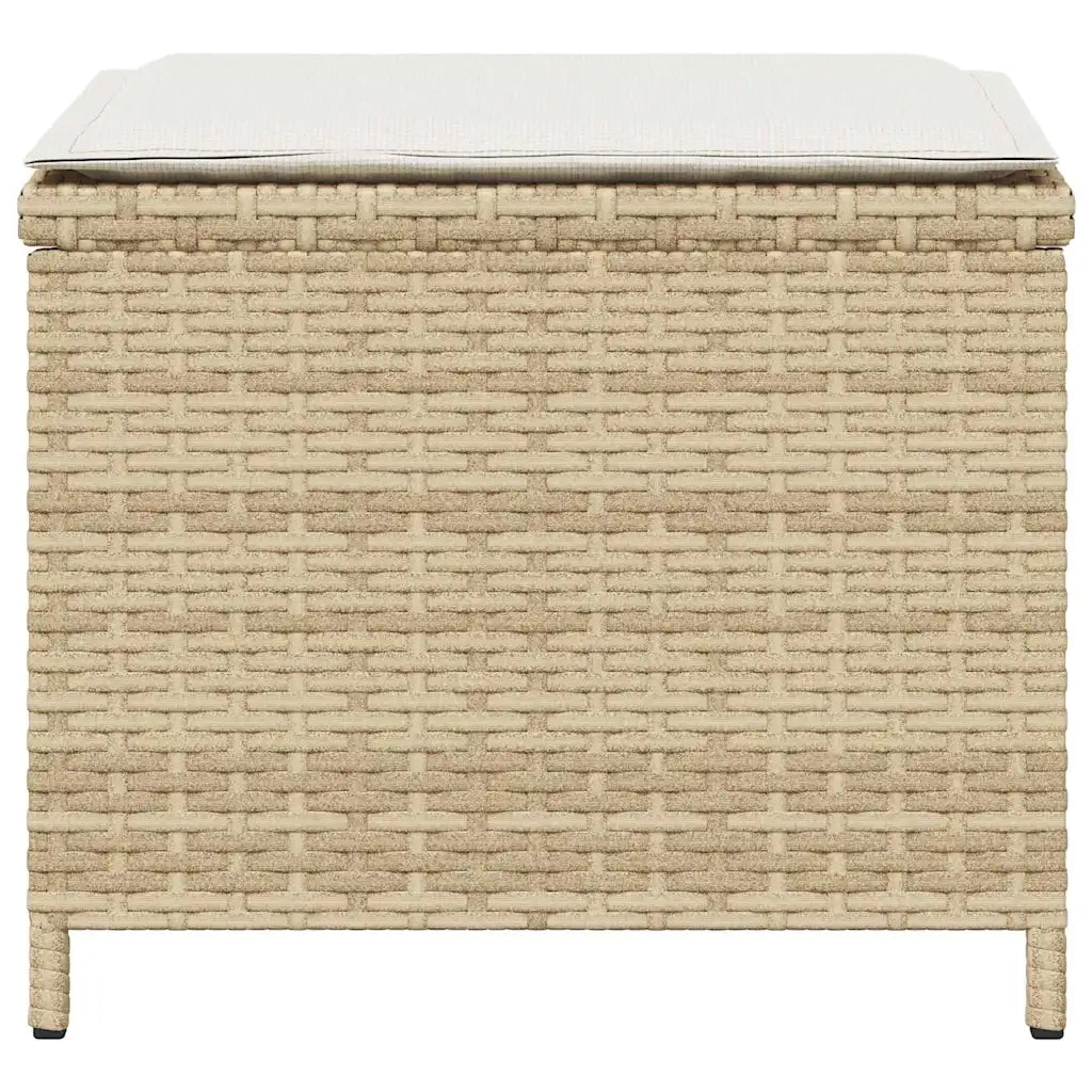 Sgabelli Giardino con Cuscini 4 pz Beige 41x41x36cm Polyrattan CFW2299516