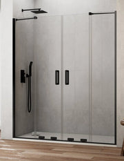 Porta doccia scorrevole 2+2 CIRENE (KENNA) 280 cm Profilo Nero