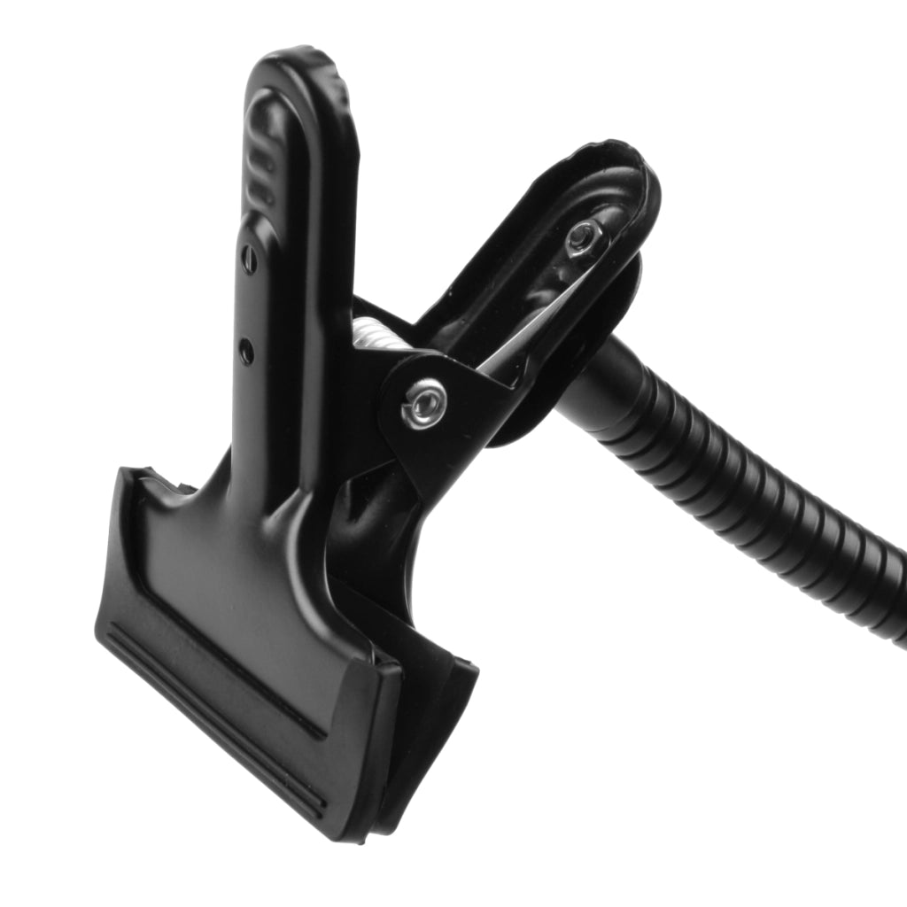 Walimex Collo d'oca - 600 x 130 x 130 mm - distanza di serraggio circa 3,5 cm - con filettatura da 1/4", raccordo, supporto per morsetto e clip da studio - Accessori per fotografia Studio