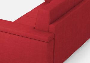 Divano Angolare 5 Posti 246x246x85 cm Marrak in Tessuto Rosso