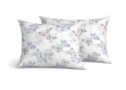 Coppia Federe Cuscino Letto Con Bottoni Laterali 100% Cotone Disegno Petalo GI - Federe - Azzurro