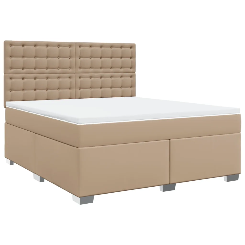 Giroletto a Molle con Materasso Cappuccino 180x200cm Similpelle