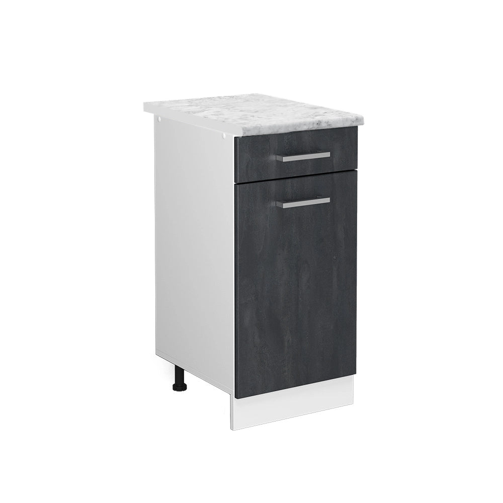 Vicco Mobiletto base per cucina Calcestruzzo nero 40 cm PL Marmo