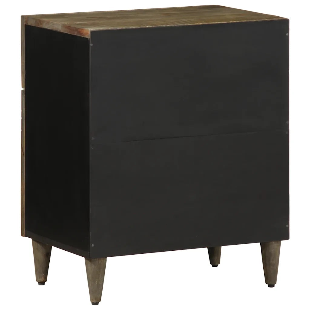 Comodino-Tavolino da notte Grigio Chiaro 50x33x60 cm in Legno Massello di Mango 286389