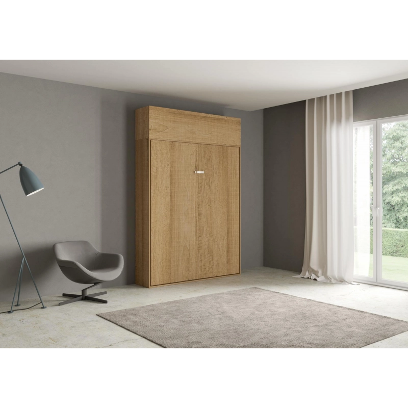 Letto a scomparsa 160 verticale Kentaro con pensile vasistas - Quercia Natura