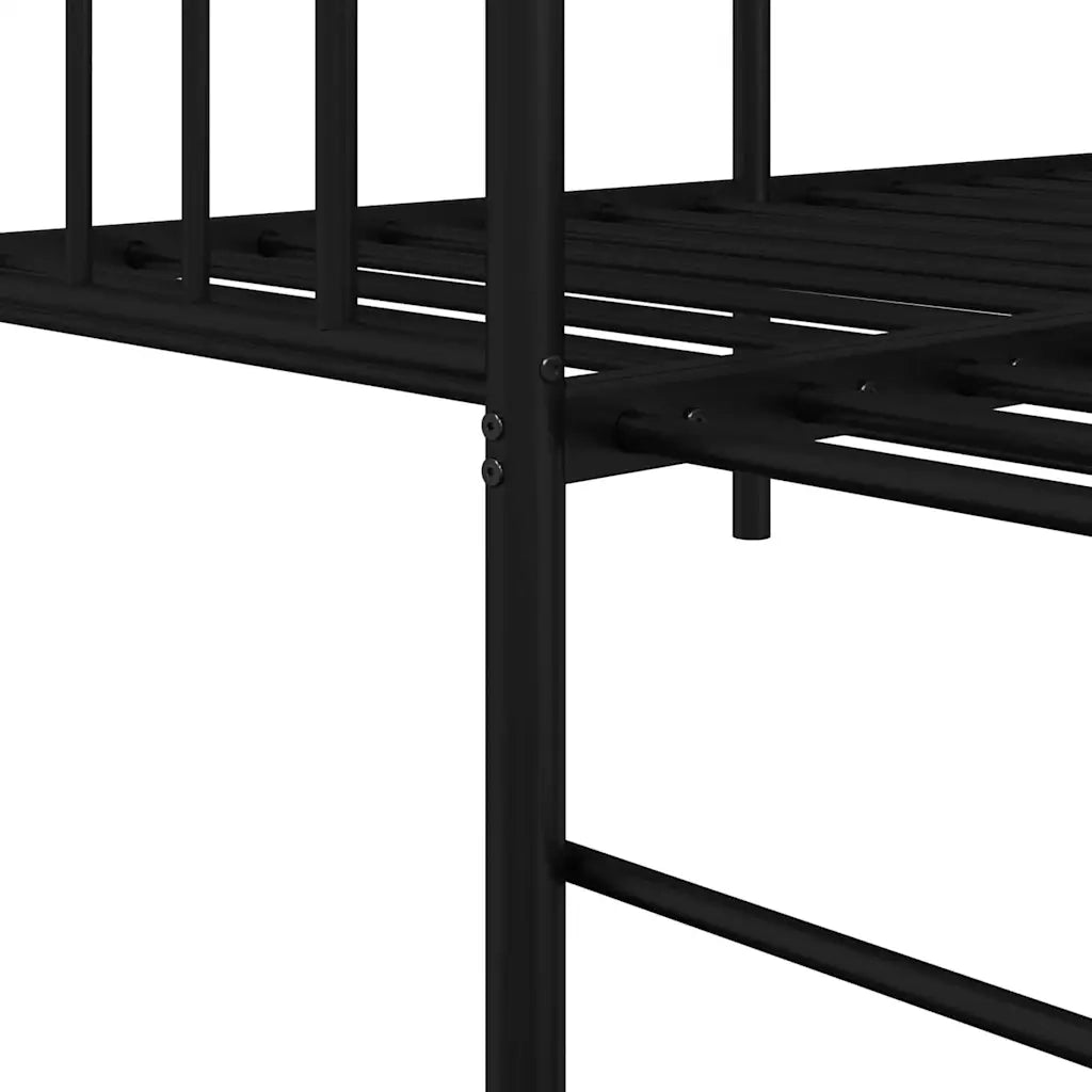 Struttura per letto di giorno Nero 75 x 190 cm Acciaio 42002663