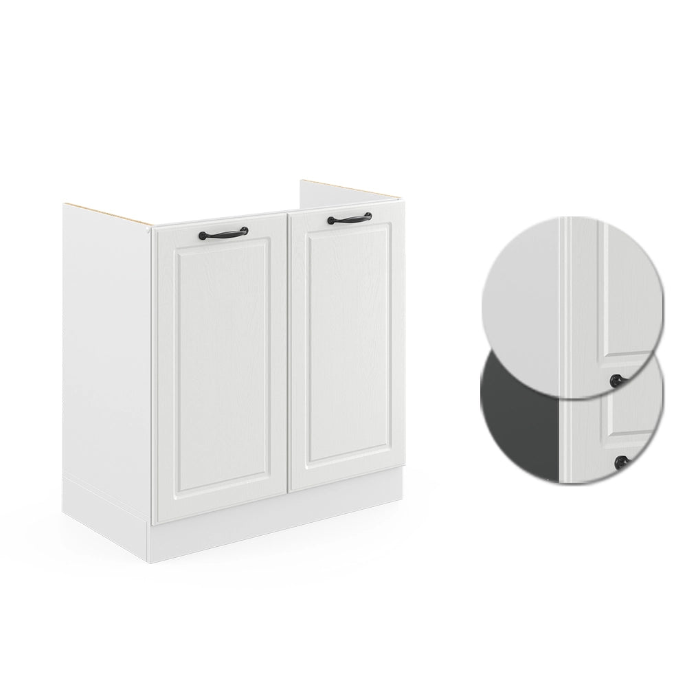 Vicco Mobile lavello cucina Bianco casa di campagna 80 cm senza piano di lavoro