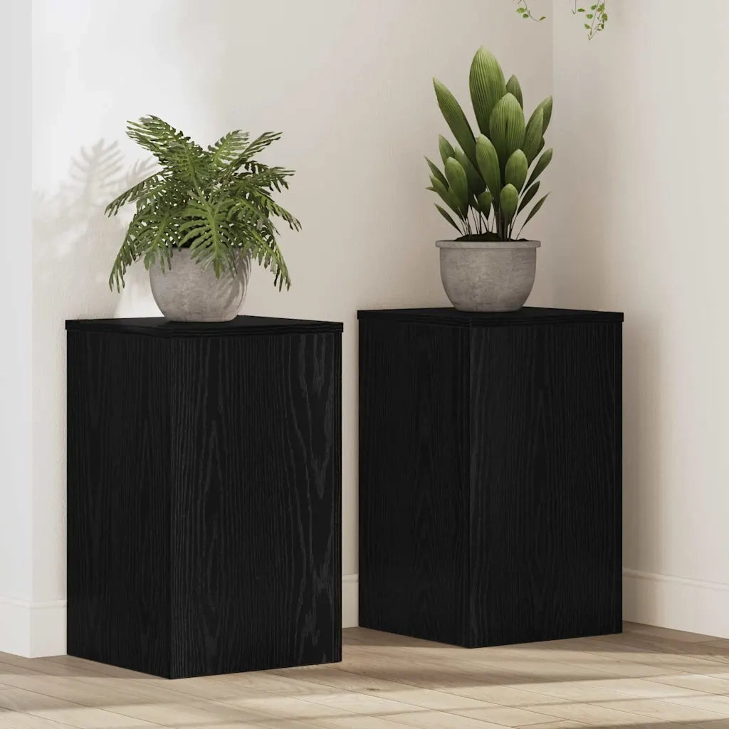 Supporto per piante 2 pcs Rovere Nero 30 x 30 x 50 cm 869231