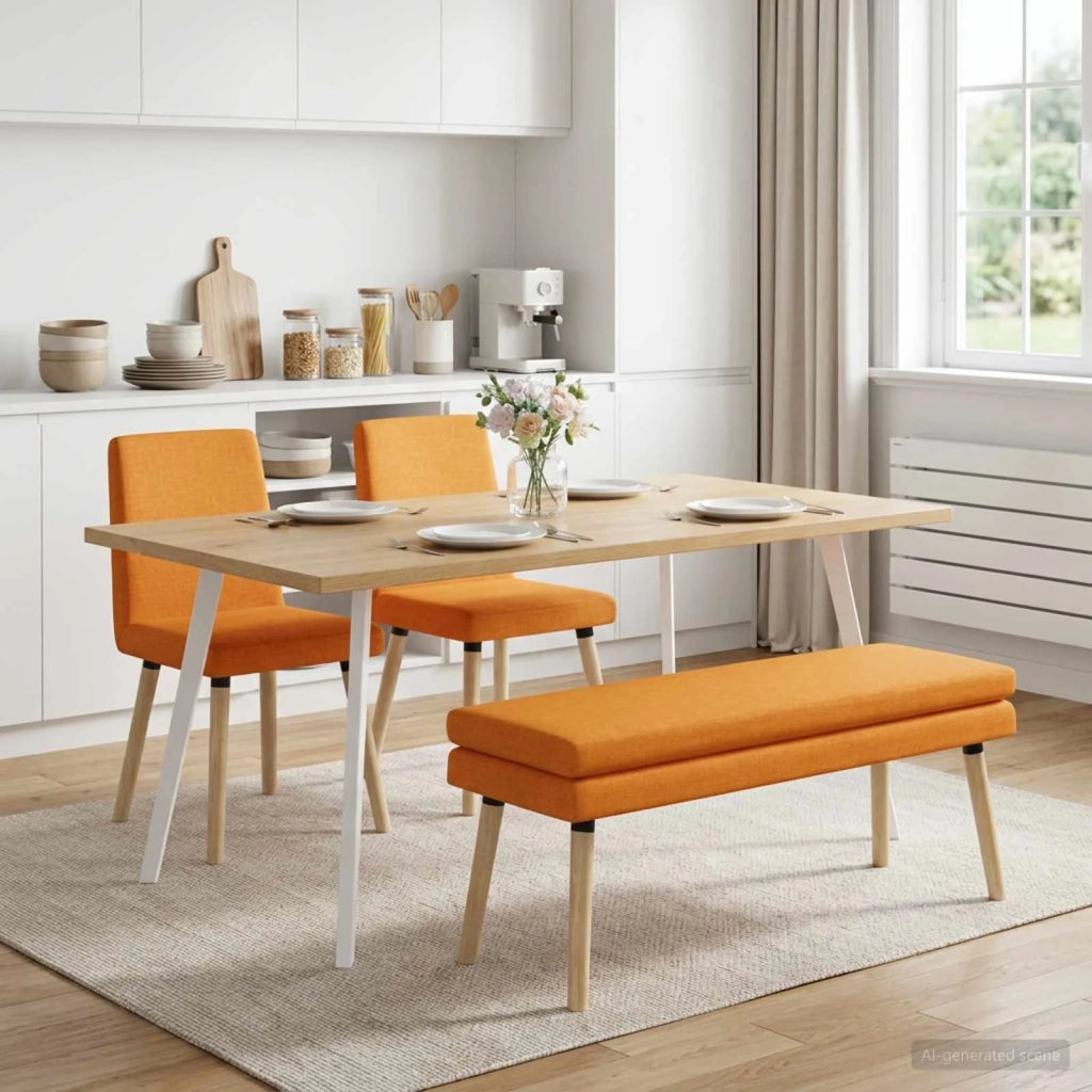 Panchina a doppio strato Giallo Scuro 110 x 40 x 47 cm Tessuto 42038454