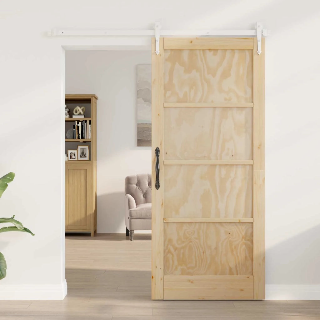 Porta scorrevole ORKDAL Naturale e Bianco 86 x 211 cm