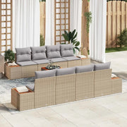 Set Divano da Giardino 9 pcs Beige Poly Rattan 3356720