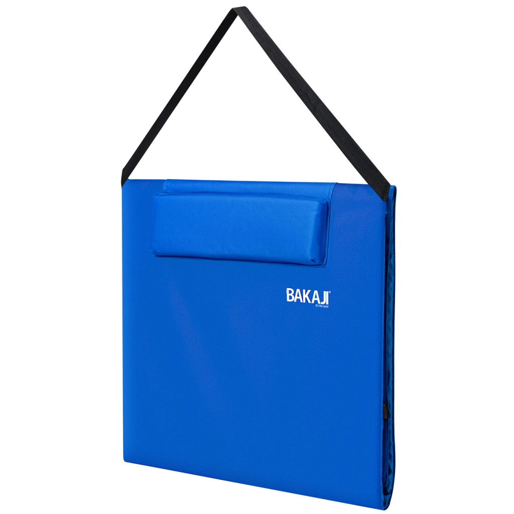 Set 2 Lettini Spiaggia Stuoia Materassino Mare Pieghevole Regolabile Blu