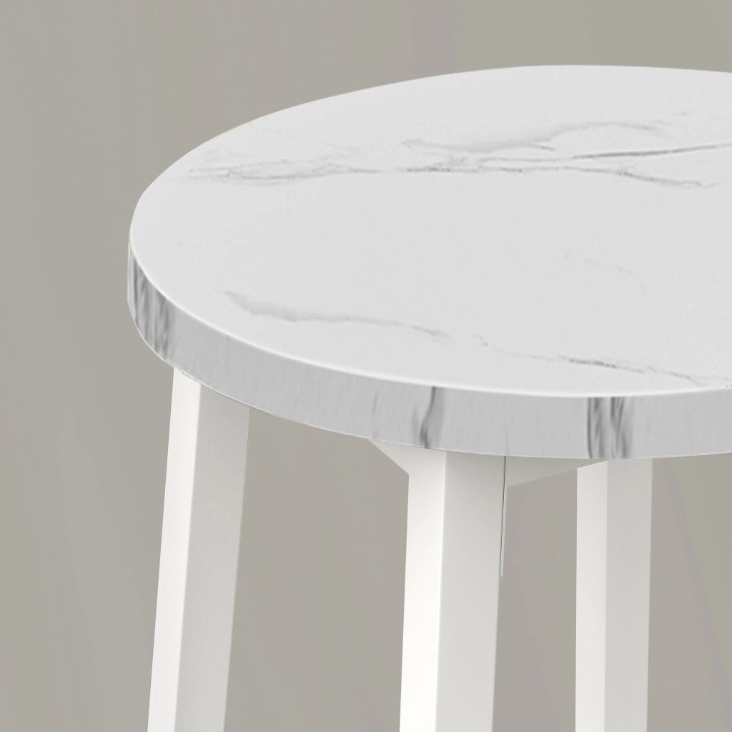 Sgabello da bar da cucina VALORA - Elegante design in marmo con gambe bianche CODICE 2907