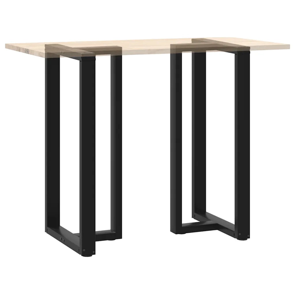 Gambe per tavolo da bar a forma di T 2 pz nere 60x35x(110-111) cm in acciaio 4013104