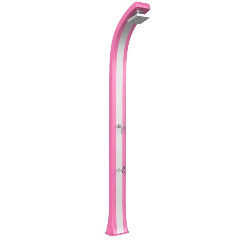 Doccia Tradizionale In Polietilene Spring Plus Con Miscelatore E Lavapiedi Colore Fuxia/Inox Cv-B125/4003-I